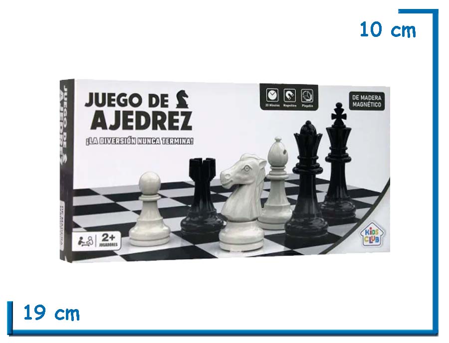 KIDS CLUB JUEGO DE AJEDREZ DE MADERA MAGNETICO (CAJA NEGRA)