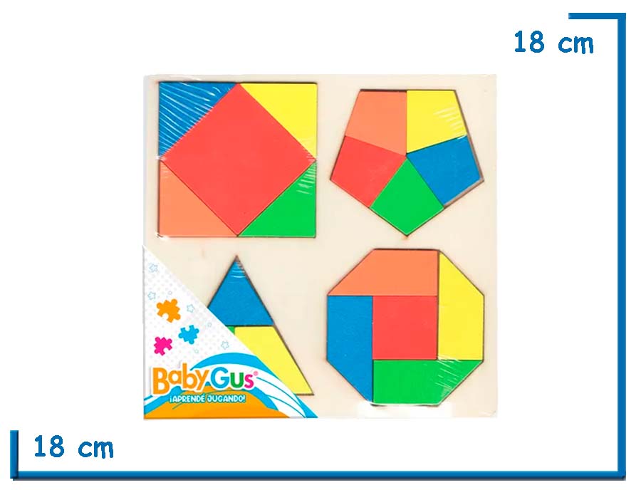 BABY GUS ROMPECABEZAS FIGURAS GEOMETRICAS DE MADERA