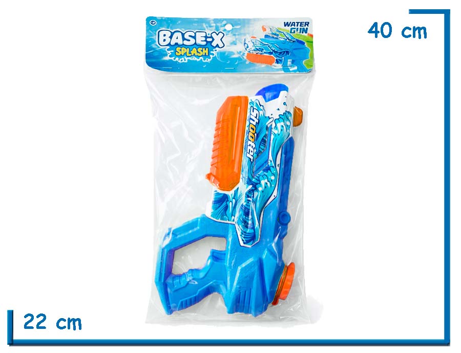 BASE-X SPLASH PISTOLA DE AGUA CELESTE DISE¥O OLAS 30CM EN BOLSA