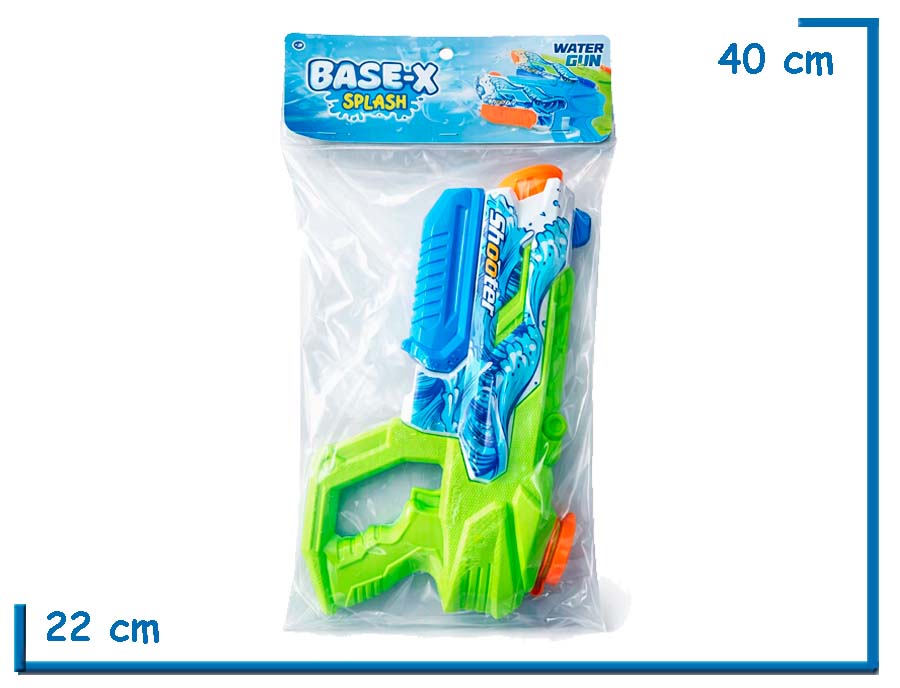 BASE-X SPLASH PISTOLA DE AGUA VERDE DISE¥O OLAS 30CM EN BOLSA