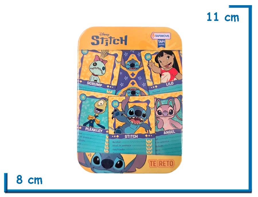 STITCH TE RETO JUEGO DE CARTAS EN LATA